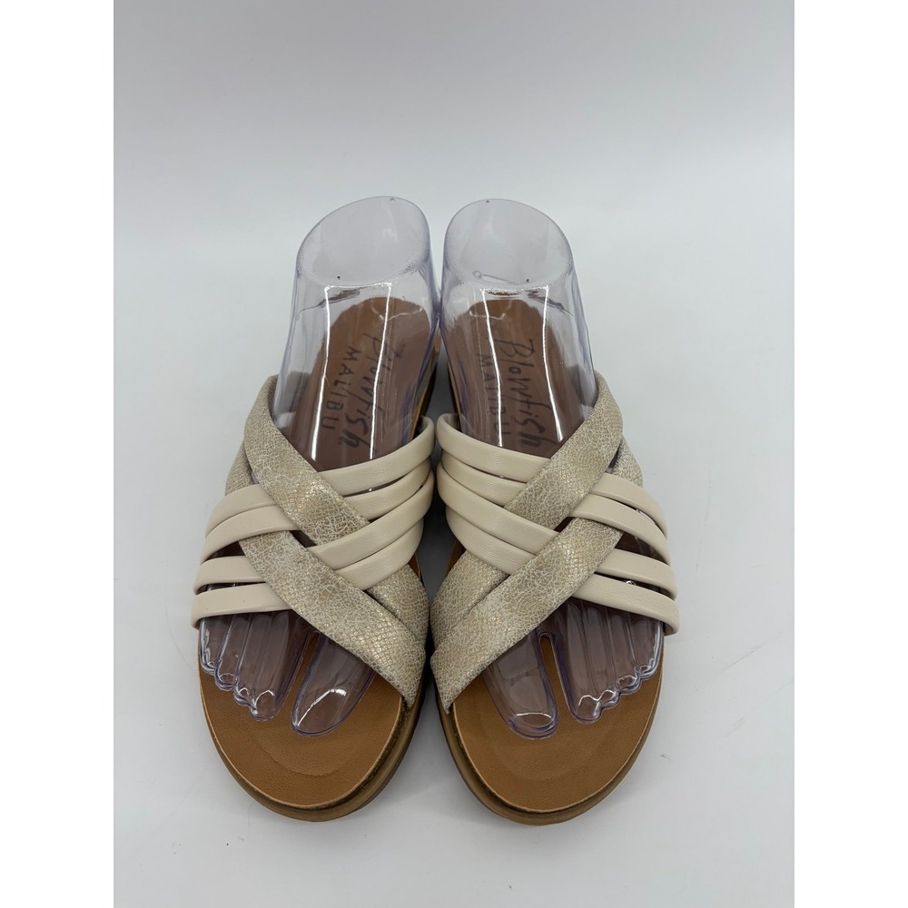 Blowfish Malibu, Majie Slide Sandals, Bone/Metallic Gold, Women's Size 8, NWOT